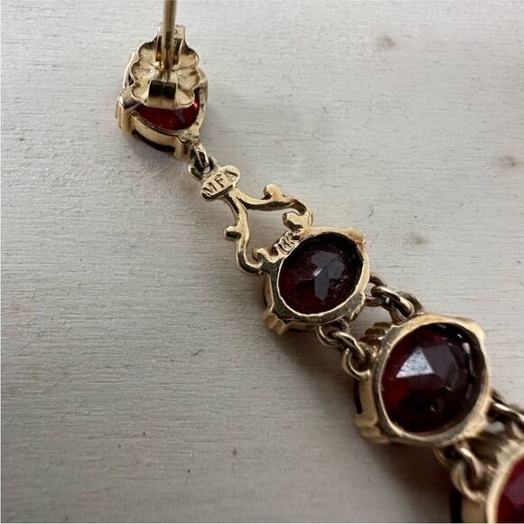 Vintage MFA 14k And Ruby Georgian Revival Earrings - Picture 8 of 10